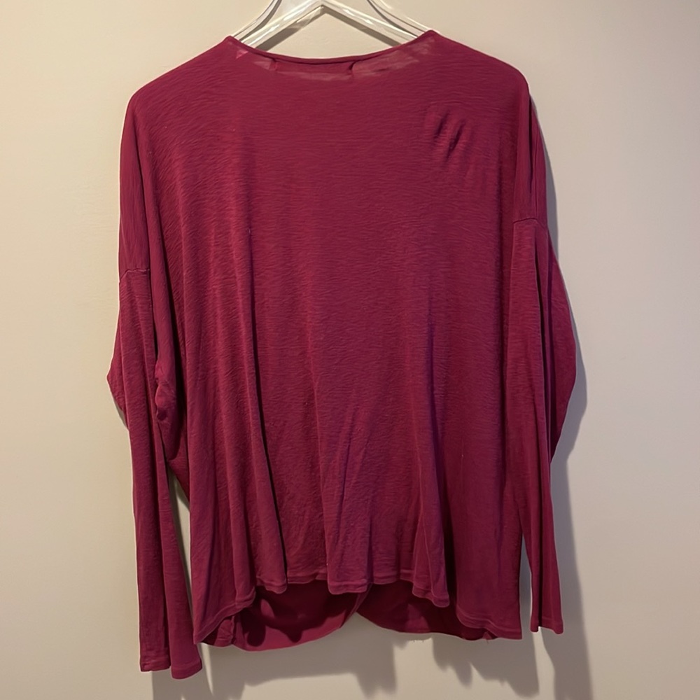Michael Stars Cowl Neck Maroon Top - Picture 2 of 4
